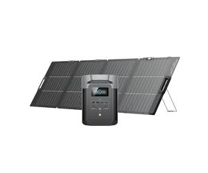 EcoFlow DELTA 2 & 220W Solar Panel Solar Generator Bundle with 1-3kWh Expandable Capacity, LFP Battery, Fast Charging, Portable Power Station for Home Backup Power, Camping & RVs