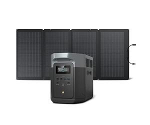 ECOFLOW DELTA 2 Max Solar Generator, 2048Wh Capacity LFP Battery Portable Power Station & 220W Solar Panel, Up to 3000W AC Output, Fast Charging 0-80% in 53 mins For Outdoor, Camping, RV, Backup