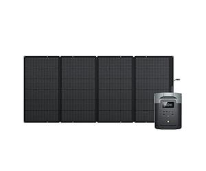 ECOFLOW DELTA 2 Max Solar Generator, 2048Wh Capacity LFP Battery Portable Power Station & 400W Solar Panel, Up to 3100W AC Output, Fast Charging 0-80% in 53 mins For Outdoor, Camping,RV,Balcony,Backup