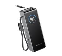 EcoFlow RAPID Power Bank (25,000mAh, 170W, 100W Built-In and Retractable Cables), Portable Charger with 100W USB-C Port, Built-In and Retractable Cables, for iPhone Series, Samsung, MacBook (Silver)