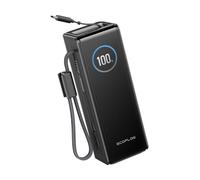 EcoFlow RAPID Power Bank (25,000mAh, 170W, 100W Built-In and Retractable Cables), Portable Charger with 100W USB-C Port, Built-In and Retractable Cables, for iPhone Series, Samsung, MacBook (Black)