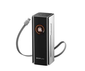 EcoFlow RAPID Pro Power Bank (20000mAh, 230W, 100W Built-in Cable), 4-Port Portable Charger w/ 100W Output, Up to 120W Recharge, For iPhone 16/15, Samsung, MacBook, DJI |Charging Station Not Included