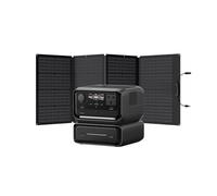 ECOFLOW RIVER 3 Max Portable Power Station(River 3Plus and EB300) & 160W Solar Panel, 572Wh LFP Battery, Up to 1200W Output, Wireless Connection, Solar Generator for Outdoor, Camping, RV