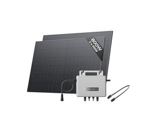 ECOFLOW STREAM Balcony Solar System, 800W Micro Inverter, 2 × 400W Solar Panels, Smart Grid-Feed Inverter with Wi-Fi & App Control for Balcony, Garden, Roof & Vertical Walls