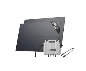 ECOFLOW STREAM Balcony Solar System, 800W Micro Inverter, 2 × 450W Solar Panels, Smart Grid-Feed Inverter with Wi-Fi & App Control for Balcony, Garden, Roof & Vertical Walls
