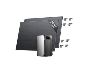 EcoFlow Stream Pro with 800W Rigid Solar Panels & 2*Brackets for Facade, 1.92kWh (up to 11.52kwh) Power Plant with Battery Storage with Micro Inverter, 2300W Solar Input (3 MPPT), 1200W Dual