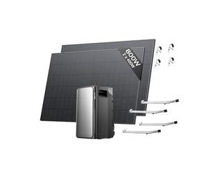 EcoFlow Stream Pro with 800W Rigid Solar Panels & Bracket*2 for Lattice Balcony, 1.92kWh (up to 11.52kwh) Power Plant with Battery Storage with Micro Inverter, 2300W Solar Input (3 MPPT), 1200W Dual