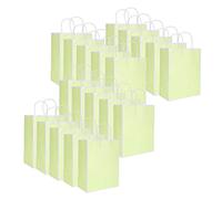 EcoFriendly Kraft Paper Bags Sturdy and Reusable for Clothes Gifts 21 x 11 x 27.5cm (Grass green border)
