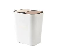 EcoFriendly Waste Bins with tive Cartment Sorting SystemPlastic Trash Can with Button White 29x21x33CM for Home & Office