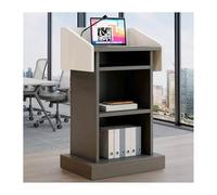 EcoFriendly Wooden Podium for Church Spacious Conference Pulpit Ideal for Events and Worship Standard Gray Design Perfect for Presentats and Ceremonies