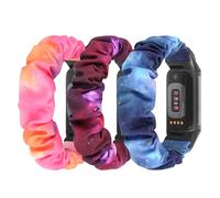 Ecogbd Elastic Scrunchie Strap Compatible with Fitbit Charge 6/Charge 5, Soft Fabric Nylon Straps for Women Men