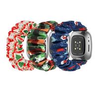 Ecogbd Elastic Scrunchie Strap Compatible with Fitbit Versa 4/Versa 3/Sense 2/Sense, Soft Fabric Nylon Straps for Women Men