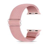Ecogbd Elastic Strap Compatible with Apple Watch Strap 38mm 40mm 42mm 44mm, Soft Fabric Nylon Strap Compatible with iWatch Series 6, 5, 4, 3, 2, 1, SE for Women Men (42MM/44MM,Light pink)
