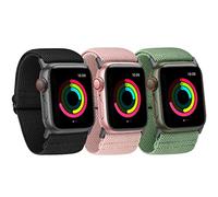 Ecogbd Wide Elastic Replacement Strap Compatible with Apple Watch Strap 38mm 40mm 41mm 42mm 44mm 45mm 49mm, Fabric Nylon Wide Straps for iWatch Series 9,8,7,6,5,4,3,2,1,SE Men Women 3Pack