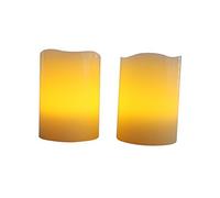 EcoGecko Set of 2 Magic Candles, Blow Them Out Like a Real Candle, or Shake Them to Turn on/Off, Battery Operated Candles, uses 2 AAA Batteries, 3” Dia x 4” Height