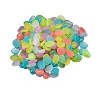 EcoGleam 100Pcs Fish Tank Pebbles Multifunction Glow In The Dark Pebbles | Glow in the dark stones charge in sun reusable outdoor decor versatile for garden ponds pools vases aquariums package of 100