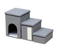 EcoGleam 3 Levels Step Foldable Pet Stairs Anti Slip Multifunctional Cat Bed Multi-Purpose Removable Storage Organizer for Sofa Couch Bed Supplies