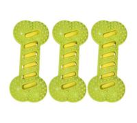 EcoGleam 3Pcs Dog Chew Toy Squeaky Bones Interactive Massage Toothbrush Dog Toy (Green)