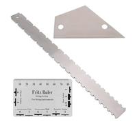 EcoGleam 3PCS Set Guitar Neck Notched Straight Edge Ruler Rustproof String Action Gauge Ruler Multi-Purpose Fret Rocker String Height Gauge for Electric Acoustic Guitar