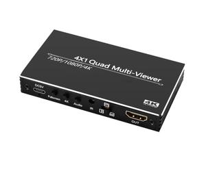 EcoGleam 4 In 1 Out 4K Quad Screen Multiviewer 5V1A High-Definition 1080P Gaming Splitter 4x1 Switcher Multi-Viewer for Office Meeting/Home/Conference Hall