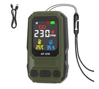 EcoGleam Carbon Monoxide Detector with Alarm Portable CO Alarm Monitor with Temperature & Humidity Handheld Temperature Humidity Meter for Home Office & Car (Green)