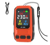 EcoGleam Carbon Monoxide Detector with Alarm Portable CO Alarm Monitor with Temperature & Humidity Handheld Temperature Humidity Meter for Home Office & Car (Orange)