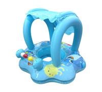 EcoGleam Cartoon Swimming Ring With Canopy & Bell Leakproof PVC for Kids | Leakproof Children Pool Floats Inflatable Seat Ring for Beach Lake Backyard Parties Suitable For Kids Ages 3 Up
