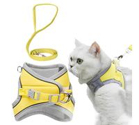 EcoGleam Cat Harness and Leash with Reflective Vest Adjustable Bunny Harness Escape Proof for Walking Running Hiking Camping Outdoor, Cute Small Animal Leash Set