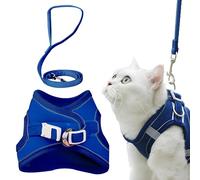 EcoGleam Cat Harness and Leash with Reflective Vest Adjustable Bunny Harness Escape Proof for Walking Running Hiking Camping Outdoor, Cute Small Animal Leash Set