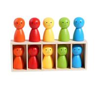 EcoGleam Color Stack Challenge Bottle Match Game for Kids Adults Wooden | Kids Adults Parent Child Friends Classmates Portable 19.8x7.5x4 cm Logic Play