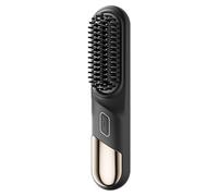 EcoGleam Cordless Hair Straightener Brush USB Rechargeable Portable Straightening Comb with 4 Temperature Settings for Women Gift Idea for Home Travel (Black)
