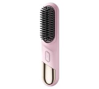EcoGleam Cordless Hair Straightener Brush USB Rechargeable Portable Straightening Comb with 4 Temperature Settings for Women Gift Idea for Home Travel (Pink)