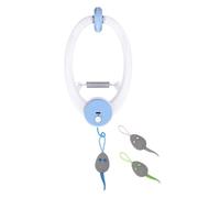 EcoGleam Door Hanging Auto-Rebound Cat Toy Rechargeable Retractable Kitten Teaser with 3 Mice Interactive Pet Play Toy for Indoor Cats Self Play