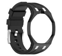 EcoGleam For Swatch AP Royal Pop Watch Case Band Integrated PC Case Silicone Straps Adjustable Pocket Watch Modified Wrist Strap Pocket Watch Changer To Wristwatch Mod Kit (Black 12)