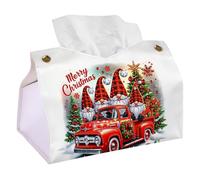 EcoGleam Gnome Christmas Truck DIY PU Leather Tissue Box