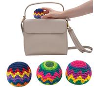 EcoGleam Hand-Made Knitted Footbag Sack Multicolor Juggling Balls (2pcs)