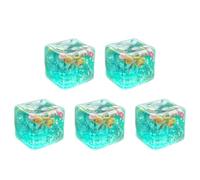 EcoGleam Ice Cubes Squishys Toys Slow Rise Stres Balls with Ocean Shells Inside Square Squishies Hand Toy Slow Rise for Kids Adults Workplace Study Travel Parties