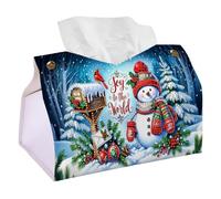EcoGleam Joy To The World DIY PULeather Tissue Box - Large Diamond Art