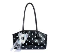 EcoGleam Korean Spring Shoulder Bag Women Polka Dot Niche Pillow (Black)