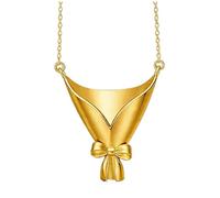 EcoGleam Minimalist Flower Holder Necklace Lightweight Creative Metal Flowers Insert Necklaces Multi-Purpose DIY Flowers Holder Jewelry Charm Gift for Women Mom Wife (Gold 2)