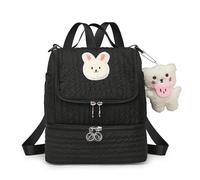 EcoGleam Nylon Backpack Maternity Bag Adjustable Strap for Mom Dad & Women (Black)