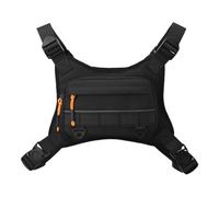 EcoGleam Outdoor Vest Bag Front Chest Camping Backpack Water-Resistant Waist Bag (Black)