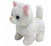 EcoGleam Plush AI Robotic Cat Acts Like a Real Cat for Kid Adult Children Gift(White Cat)