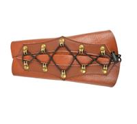 EcoGleam PU Leather Arm Guard Double-Layer Adjustable Protector for Archery Train (Camel)