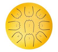 EcoGleam Rain Drum 4 Inches 9 Notes Waterproof Chakra Drum Tongue Drum for Outdoor (Gold)