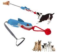EcoGleam Shark Rope Tug Dog Toy - Indestructible Squeaky for Aggressive Chewers