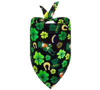 EcoGleam St Patricks Day Pet Bibs Pet Triangular Bandanas Dog Scarves (Green 1)