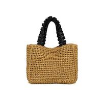 EcoGleam Straw Summer Travel Beach Handbag Large Capacity Handmade Handbags Boho Woven Top Handle Purse Lightweight for Women Summer Vacation Travel (Brown)