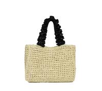 EcoGleam Straw Summer Travel Beach Handbag Large Capacity Handmade Handbags Boho Woven Top Handle Purse Lightweight for Women Summer Vacation Travel (White)