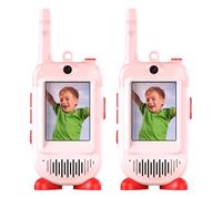 EcoGleam Video Walkie Talkies for 2 Pack Rechargeable Walkie Talkies (Pink)